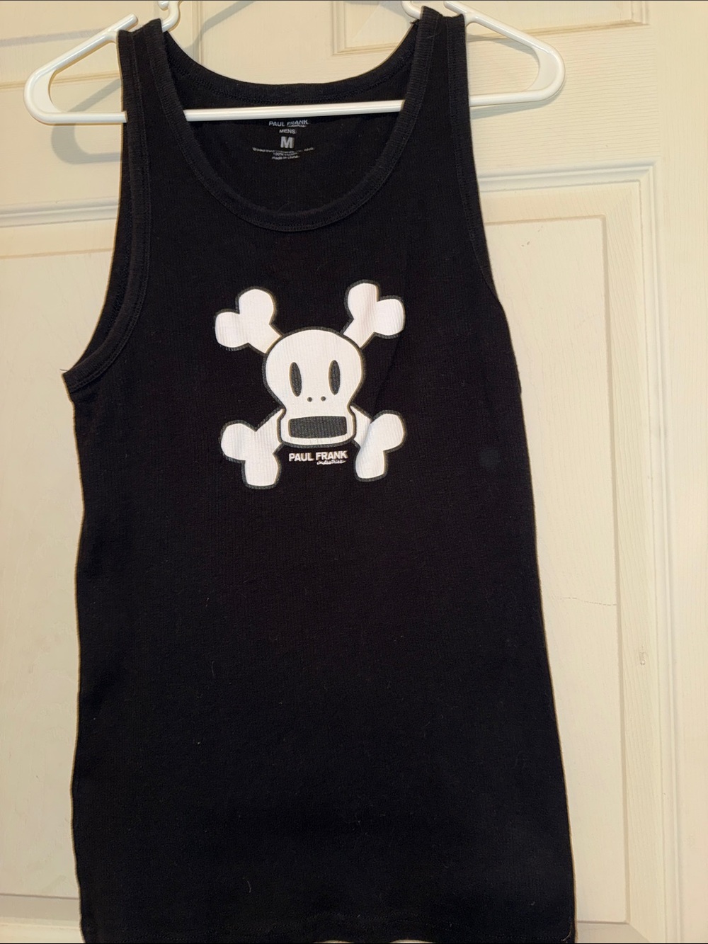 Paul Frank Black Tank Top with White Skull Graphic
